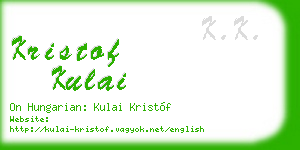 kristof kulai business card