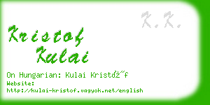 kristof kulai business card